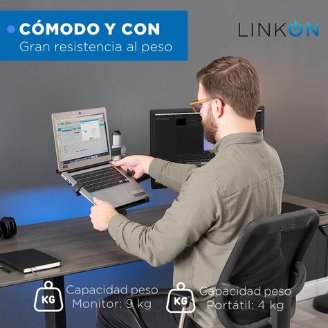 Soporte Brazo Doble Monitor Notebook Linkon Escritorio Lujo-1