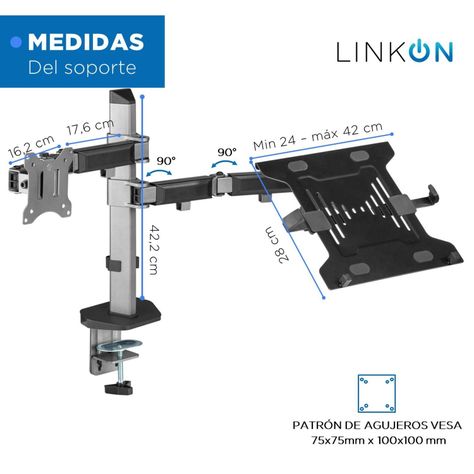 Soporte Brazo Doble Monitor Notebook Linkon Escritorio Lujo-4