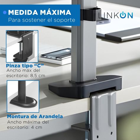 Soporte Brazo Doble Monitor Notebook Linkon Escritorio Lujo-6