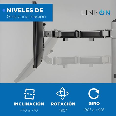 Soporte Brazo Doble Monitor Notebook Linkon Escritorio Lujo-7