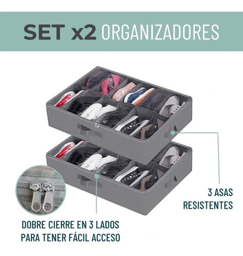 Organizador Zapatos Bajo Cama Almacenamiento Zapatero 24 Pares-1
