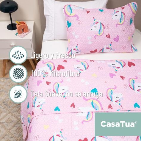 Cubrecama Quilt Reversible+funda Almohada 1,5P Niño Niña-7
