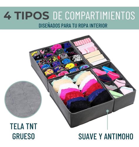 Organizador Ropa Interior Divisor Cajones CasaTua Set de 4-2