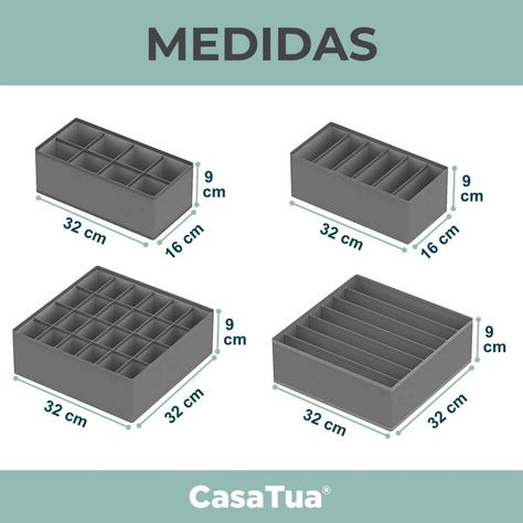 Organizador Ropa Interior Divisor Cajones CasaTua Set de 4-5