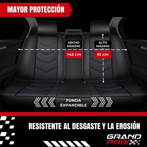 Funda Cubre Asiento Auto Eco-Cuero Set Completo Universal-2
