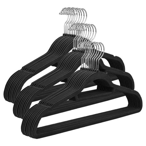Colgadores De Ropa CasaTua Set 30u Terciopelo Antideslizante-0