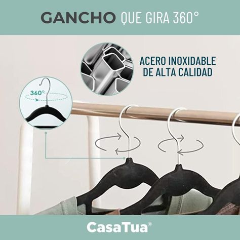 Colgadores De Ropa CasaTua Set 30u Terciopelo Antideslizante-5