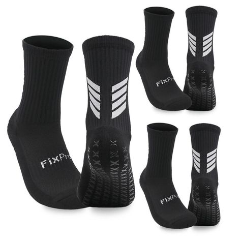 Medias Futbol Calcetas  Deportivas Antideslizantes x3 Fitnics negro-0