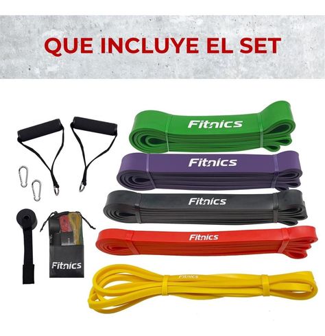 Power Band Bandas Elasticas Resistencia Fitnics Set 5 + Acc-4