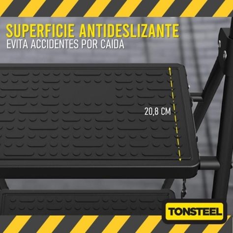 Escalera Plegable Multiuso Tonsteel 3 Peldaños Resistente-3