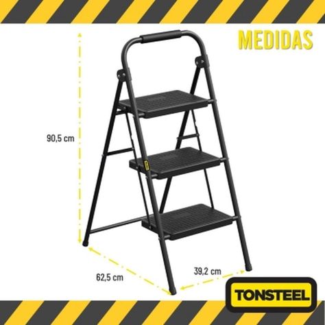 Escalera Plegable Multiuso Tonsteel 3 Peldaños Resistente-6