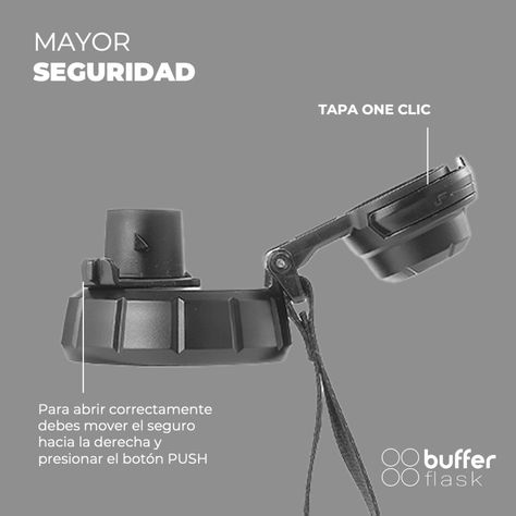 Tapa Para Botella Termica de Agua One Click Buffer Flask-4