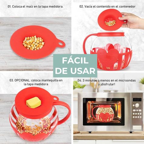 Maquina Bowl Cabritas Palomitas Popcorn Microondas 2,2 Lts-3