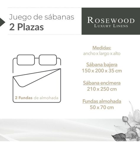 Sabanas Juego 300 Hilos 100% Algodon Rosewood 2 Plazas-4