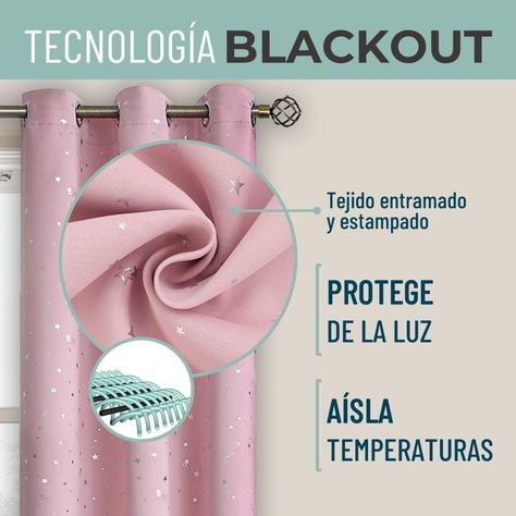 Cortina Niña Niño Semi Blackout Casatua Un Paño 140x220cm rosa claro-2