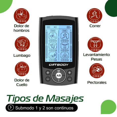 Tens y Electroestimulador Electroterapia Muscular Liftbody-7