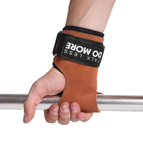 Muñequeras Grips Calleras Cuero Worx Levantamiento Pesas x2-1