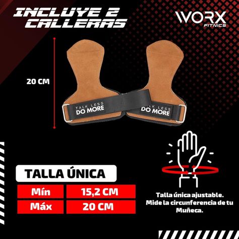 Muñequeras Grips Calleras Cuero Worx Levantamiento Pesas x2-7