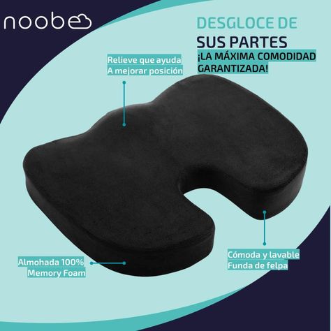 Cojin Memoria Lumbar Ortopedico Noobe Para Asiento Silla-2