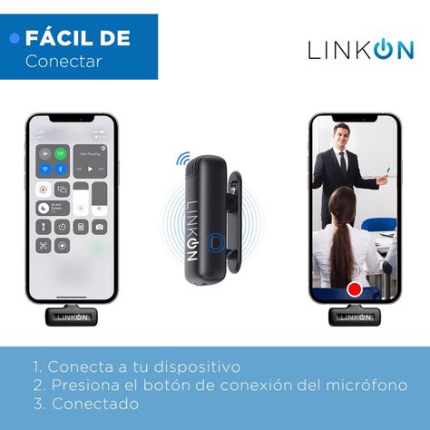 Microfono Inalambrico Solapa Lavalier Linkon PRO + Estuche-3