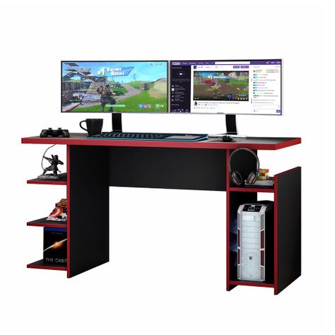 ESCRITORIO GAMER BOKU NEGRO/ROJO-0