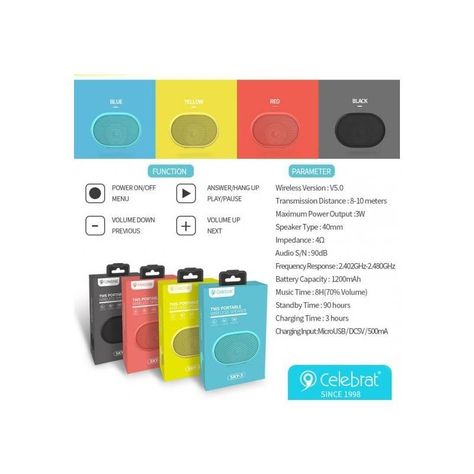 Parlante Speaker Bluetooth Sky-3 Celebrat-2