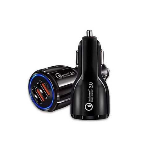 Cargador De Auto Turbo USB Carga Rápida Dual 12v Metálico-1