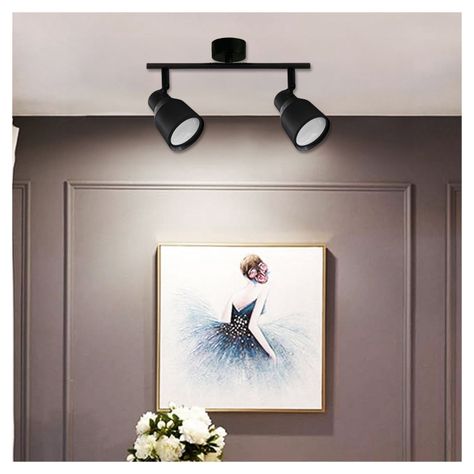 Foco Spot Cielo o Muro Porta 2xGU-10 Round Negro Incluye  Ampolleta -3
