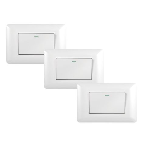 Pack 3 Interruptor Simple 9/12 10A 250V Blanco-0