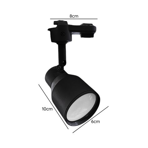 Foco LED Decorativo Riel Monofásico GU-10 Elnath Negro-2