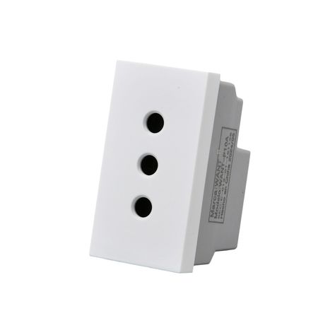 Pack 20 Módulo Tomacorriente Metálico 10A - Blanco-1