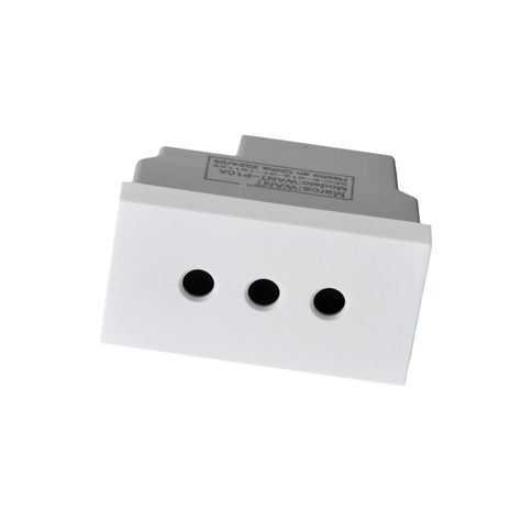 Pack 20 Módulo Tomacorriente Metálico 10A - Blanco-3