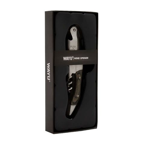 Abridor de Vino Acero Inoxidable y Madera Acacia - Wayu-2