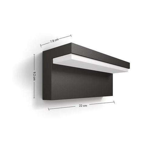 Aplique LED Exterior "Bustan" Negro Philips 9W Cálido-1