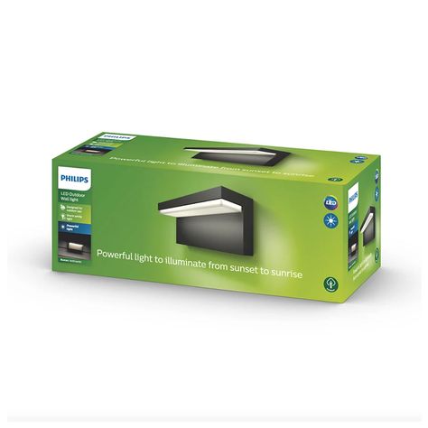 Aplique LED Exterior "Bustan" Negro Philips 9W Cálido-3