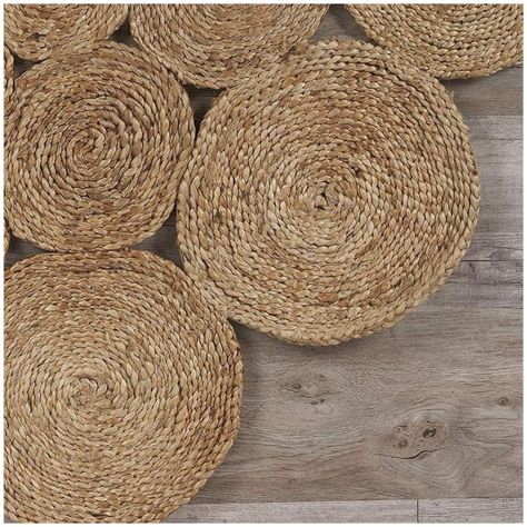 Alfombra Decorativa Yute Conjunto Circular 120 cms Estilo Boho-3
