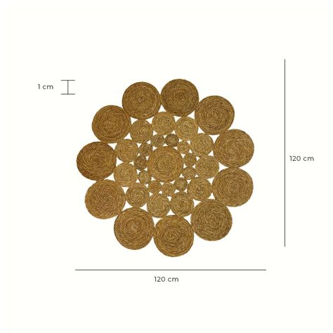 Alfombra Decorativa Yute Conjunto Circular 120 cms Estilo Boho-2