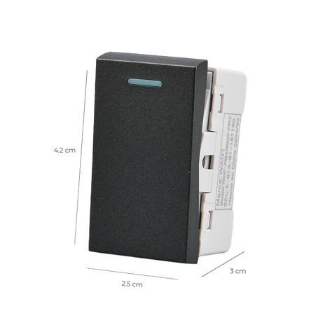 Pack 20 Módulo Interruptor Metálico 9/24 250V - Negro-2
