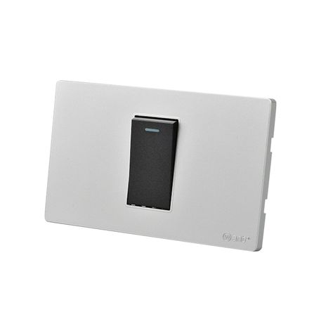 Pack 10 Interruptores Simple Metálico 9/12 16A - Gris/ Negro-1