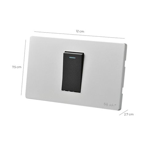 Pack 10 Interruptores Simple Metálico 9/12 16A - Gris/ Negro-2