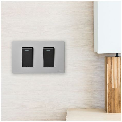 Pack 10 Interruptores Doble Metálico 9/12 16A - Gris/ Negro-6