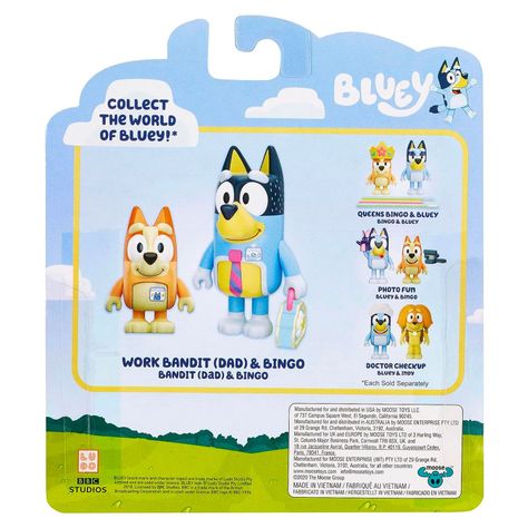 Set de 2 Figuras Serie Bluey “Work Bandit (dad) & Bingo”-3
