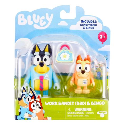 Set de 2 Figuras Serie Bluey “Work Bandit (dad) & Bingo”-0