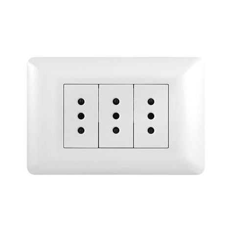 Pack 5 Tomacorriente Triple 10A 250V Blanco-1