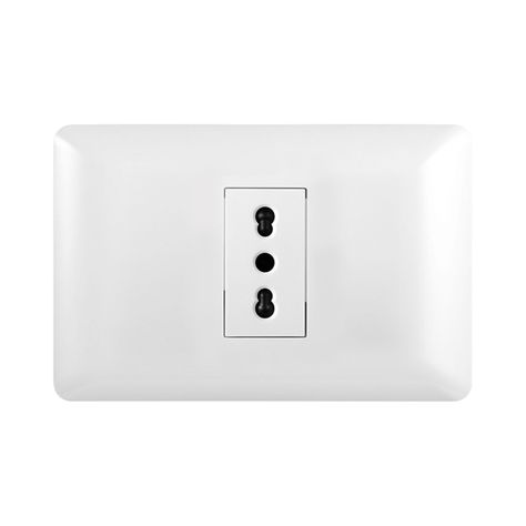 Pack 10 Tomacorriente Simple 10/16A 250V Blanco-1