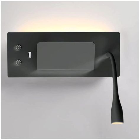 Apliqué Lector LED Flexi USB 5W+3W Negro - Luz Cálida-3