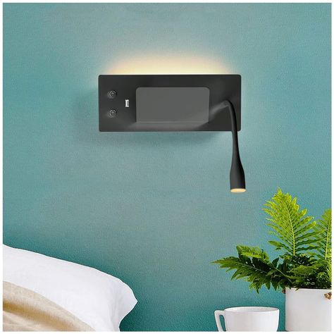 Apliqué Lector LED Flexi USB 5W+3W Negro - Luz Cálida-4