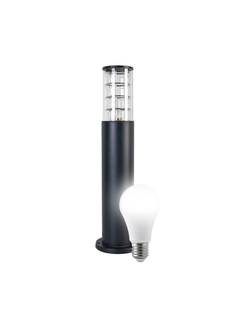 Aplique Piso Espiral 60CM Porta E-27 Negro Incluye Ampolleta Fría-0