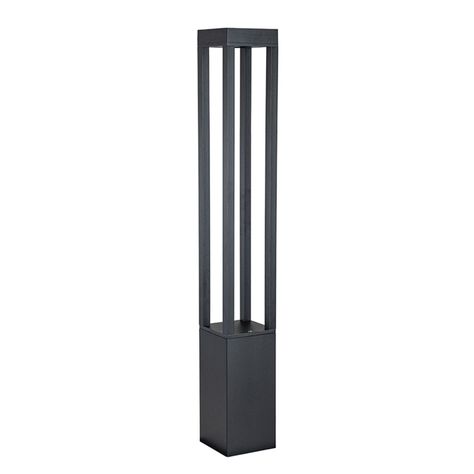 Apliqué Piso LED Exterior 80cm Negro 10W Cálido-2