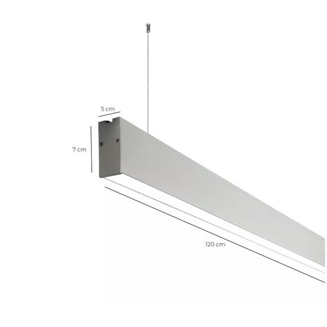 Luminaria Lineal ECO Conectable 5070 40W Plateada 120cm Luz Cálida-1
